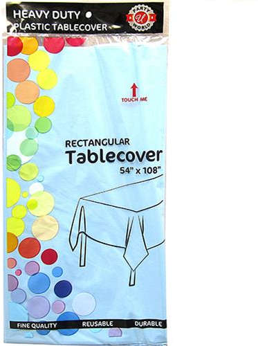 Party World Tablecover 54 inch x 108 inch Plastic Light Blue 80100077