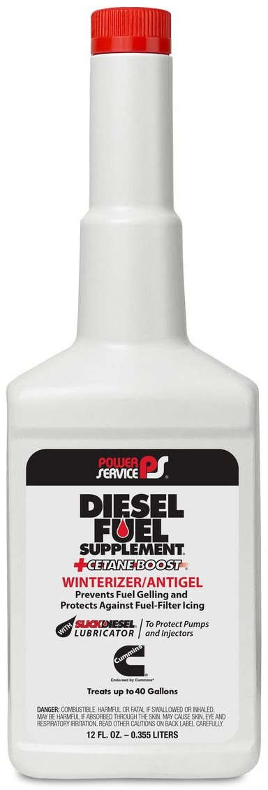 Power Service Diesel Fuel Supplement + Cetane Boost Winterizer/Antigel 12 oz. 8024101