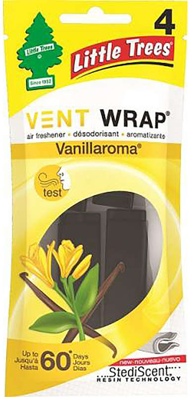 Little Trees Vent Wrap Car Air Freshener Pack of 4 Vanillaroma Scent 8039351