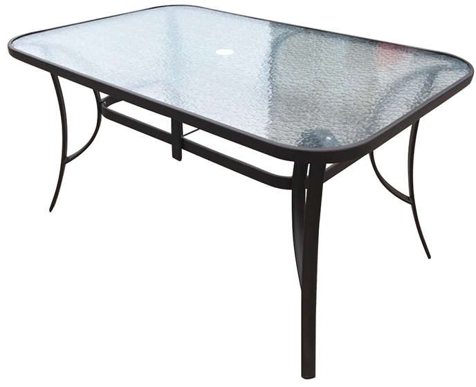 Ace Dining Table 150 x 90 cm Glass Black/Clear 80500282