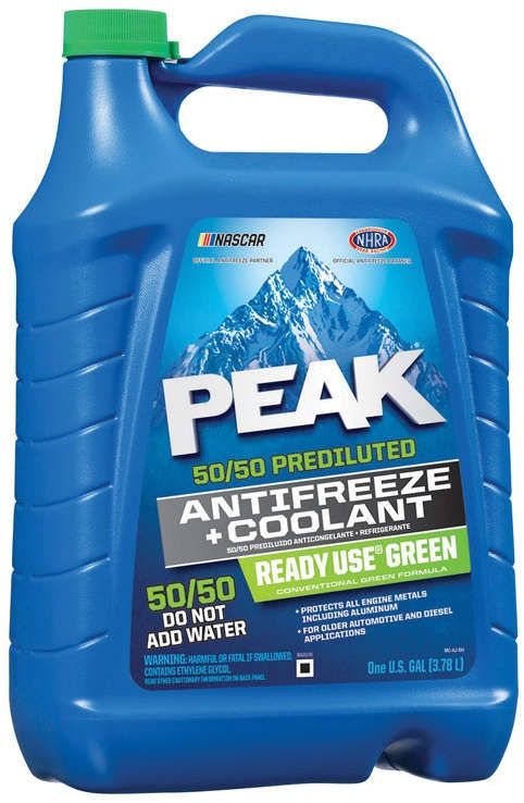 Peak Antifreeze + Coolant 1 Gallon 50/50 Prediluted Ready Use Green Color 8126708