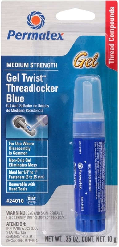 Permatex Gel Twist Threadlocker 0.35 oz. Medium Strength Blue Removable with Hand Tools Idea For 1/4 inch to 1 inch 8197188