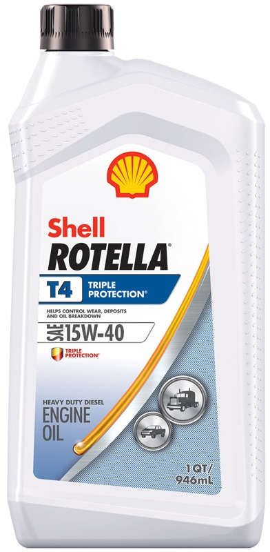 شيل زيت محركات الديزل Rotella T4 عالي التحمل سعة 1 كوارت SAE 15W-40 حماية ثلاثية 8232324