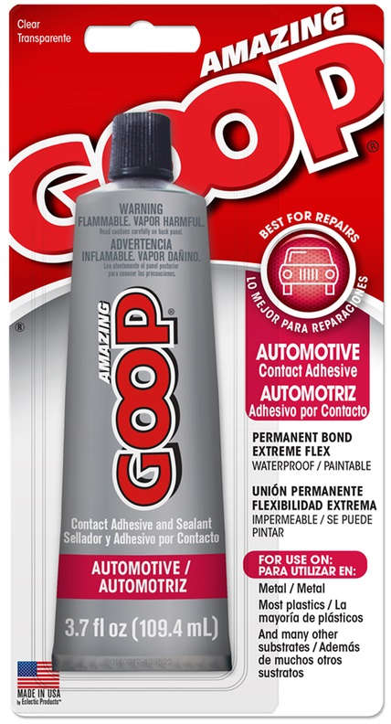 Goop High Strength Automotive Contact Adhesive & Sealant 3.7 oz. Clear Waterproof/Paintable 86533