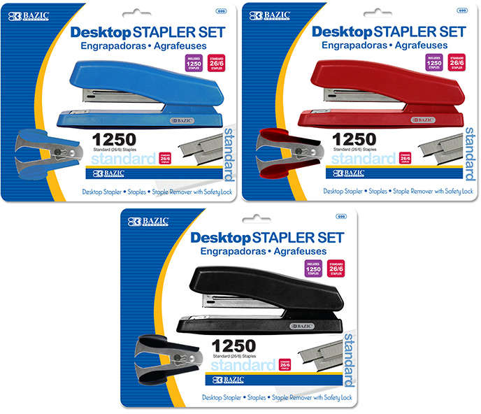 Bazic Office Desktop Stapler Set 90100099