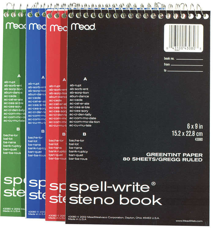 Mead Steno Notebook Steno 6 In. X 9 In. 91161