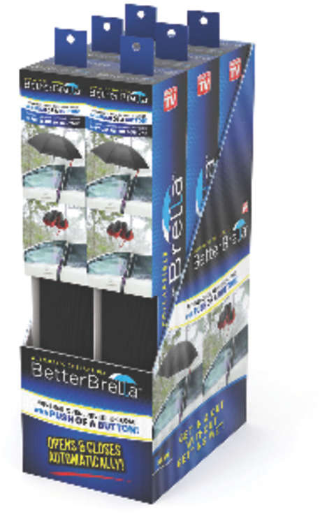 BetterBrella As Seen on TV Umbrella 40.5 inchDia. Metal/Olefin Fabric Black 9627795
