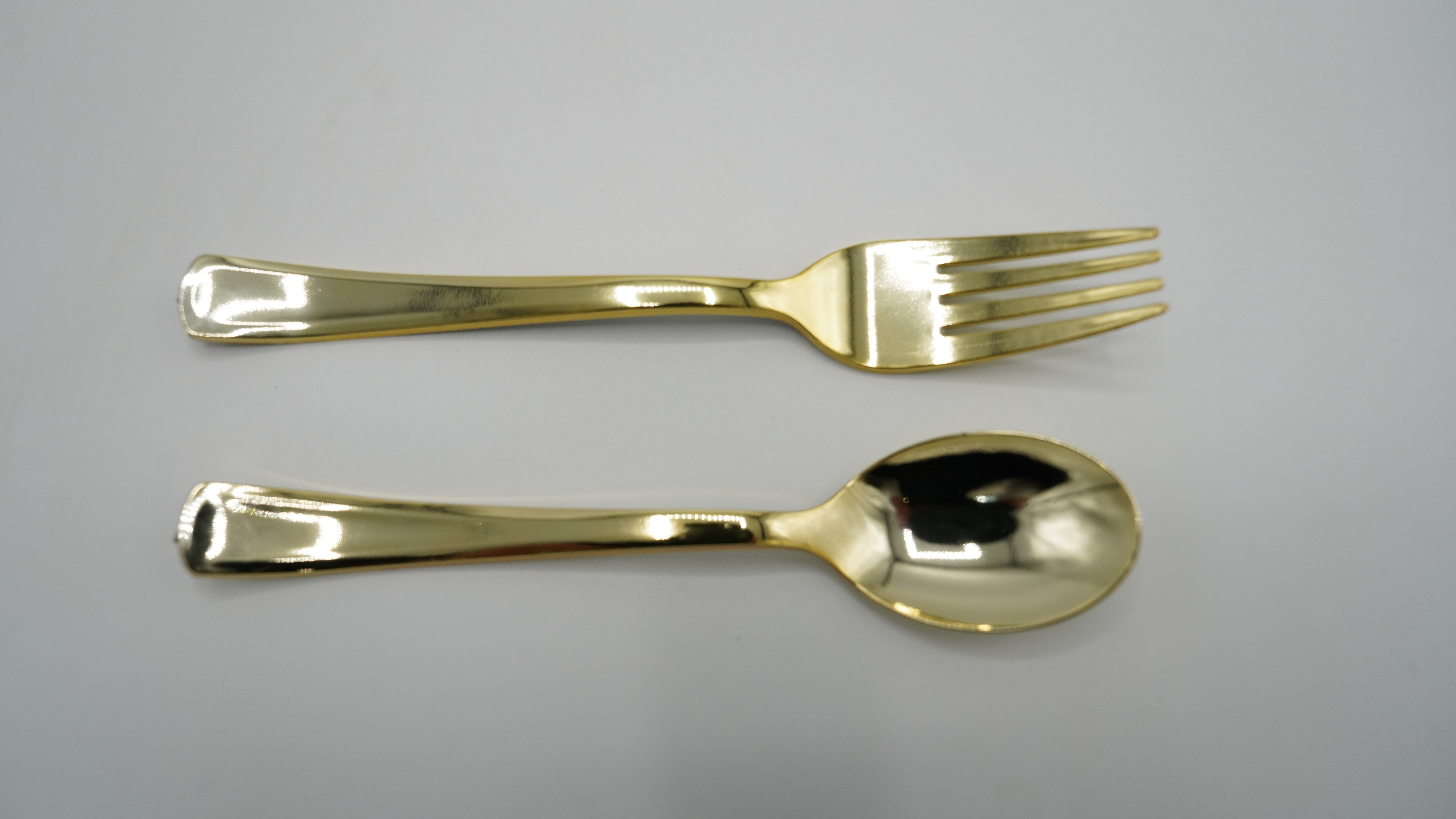 Plastic Spoons And Fork 10Pcs Gold