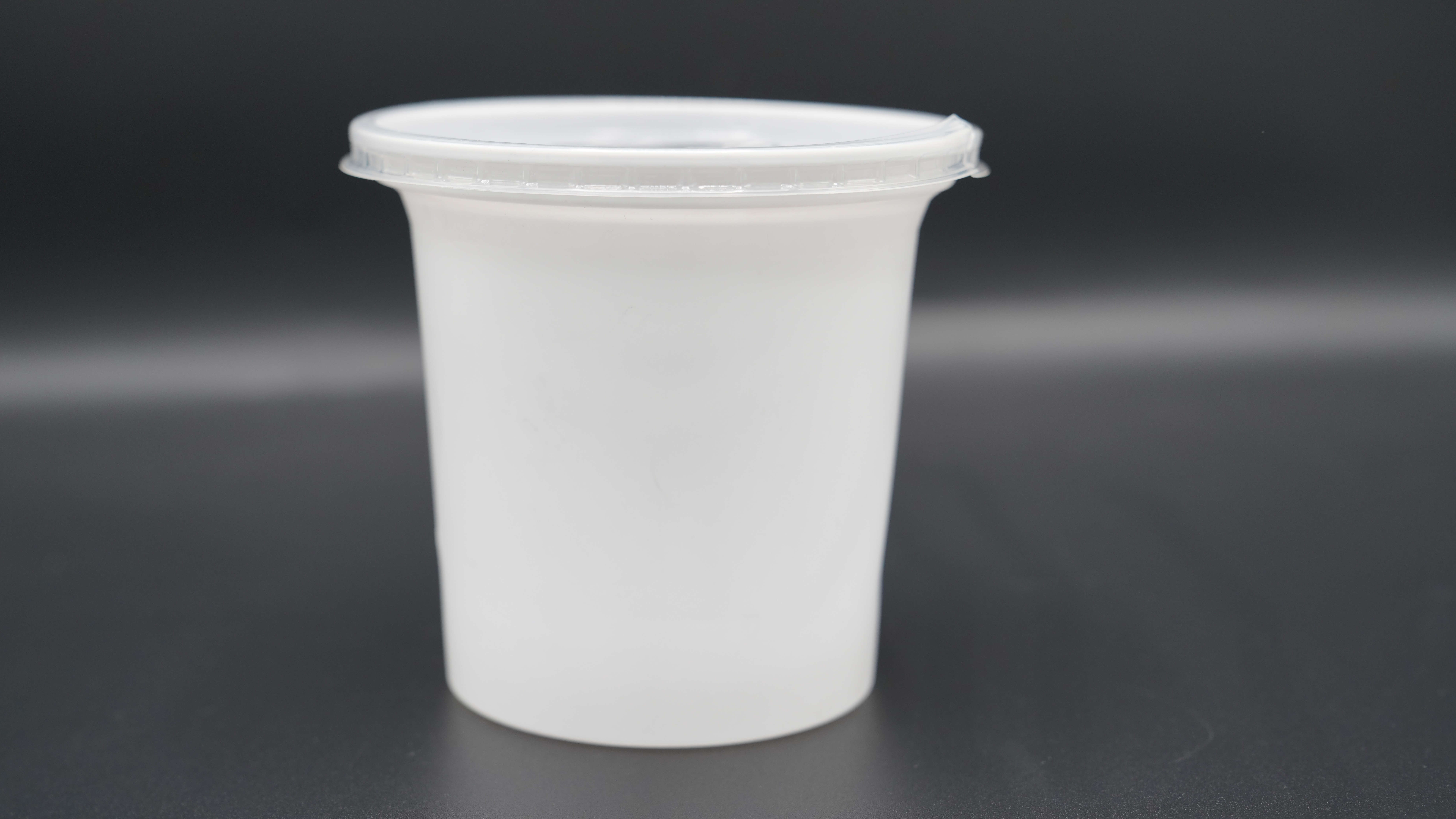 White plastic yogurt container, 11.5 cm, with separate transparent lid 50-Pcs Set