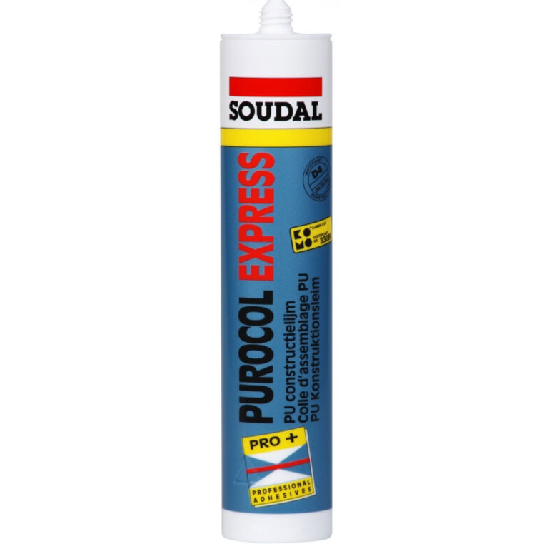 SOUDAL Purocol Express Fast D4 Transparent Adhesive for High Humidity Areas 310ml 112524