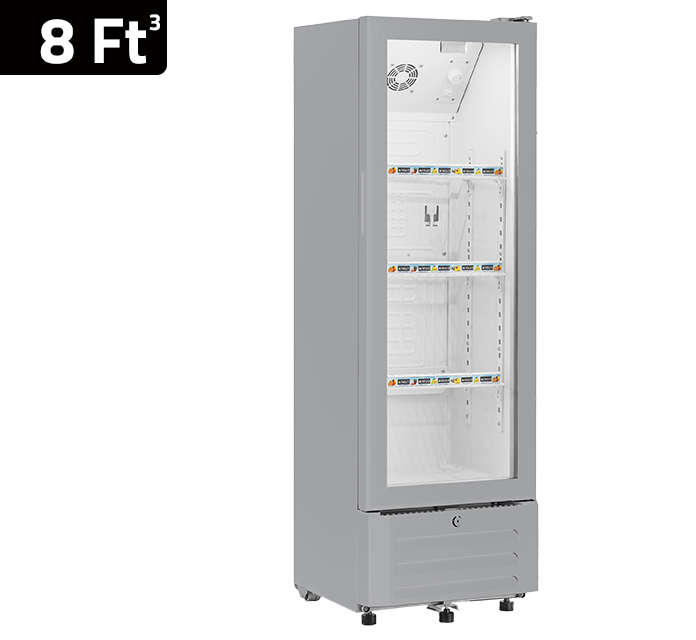 نيوال ثلاجة بباب واحد مزودة بمنظم حرارة قابل للتعديل وإضاءة داخلية BTL-230/05