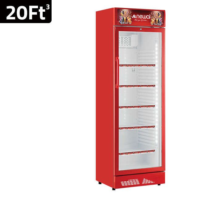 Newal 20ft Vertical Showcase Chiller with 5 Steel Shelves and Interior LED Lighting BTL-381/03