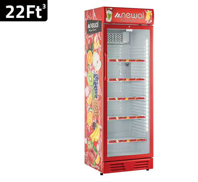 نيوال ثلاجة عرض عمودية بسعة 22 قدمًا مكعبًا و5 أرفف فولاذية BTL-475/03