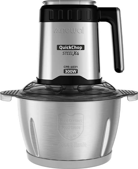 Newal 2-liter 300W stainless steel chopper with 3 adjustable speeds and double-layer sharp blades CPR-4031