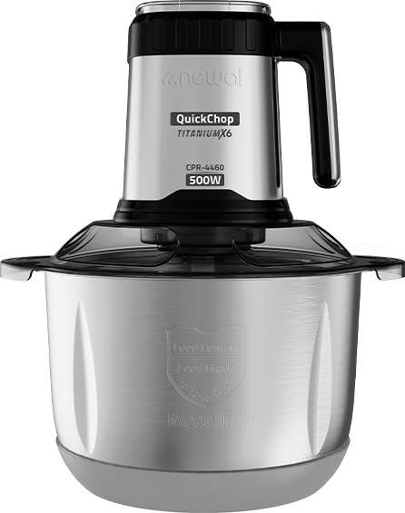 Newal Food chopper with 8L total capacity including 4L glass bowl CPR-4460