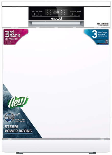Newal Fully automatic dishwasher with 14 place settings capacity and 6 programs, energy class A++, 49 dB sound level, 60 cm width DSH-5360/01