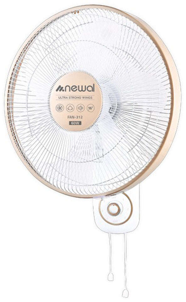 Newal Wall-mounted fan 16" with 60W power, 3 speeds, horizontal oscillation, and adjustable tilt FAN-312
