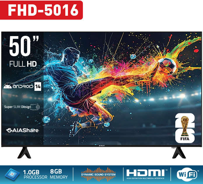 Newal 50-inch Full HD Smart TV with Android 14 operating system FHD-5016