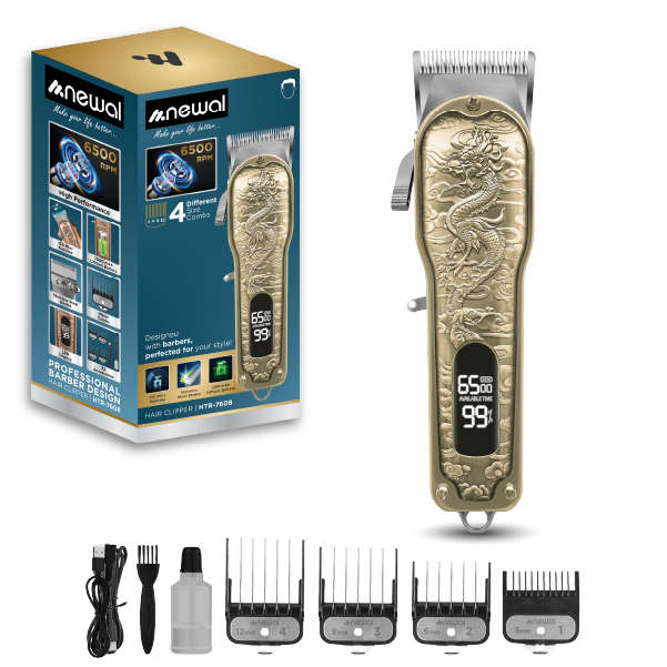 Newal Men's hair trimmer with 2000mAh lithium battery and 4 adjustable combs (3/6/10/13 mm) HTR-7608