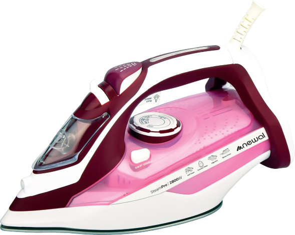 Newal Ceramic soleplate steam iron with adjustable steam and temperature control, anti-drip function, and large water tank, 2800 watts IRN-727