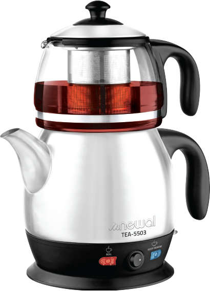 Newal Electric tea maker with 1.8L stainless steel kettle and 1.2L stainless steel teapot with infuser TEA-5503
