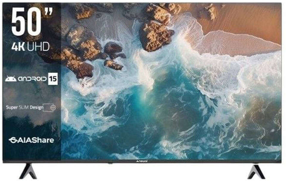 نيوال تلفزيون ذكي 50 بوصة بدقة 4K فائقة الوضوح، يعمل بنظام أندرويد، بدون إطار، نحيف UHD-5046