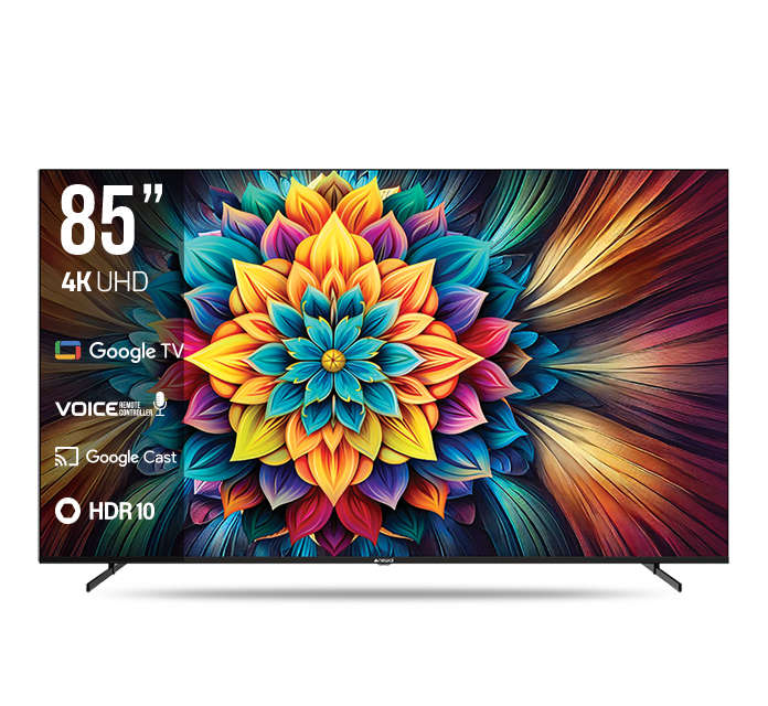 نيوال تلفزيون جوجل فائق الدقة 4K بحجم 85 بوصة مع ذاكرة وصول عشوائي 2 جيجابايت وسعة تخزين 16 جيجابايت UHD-8565