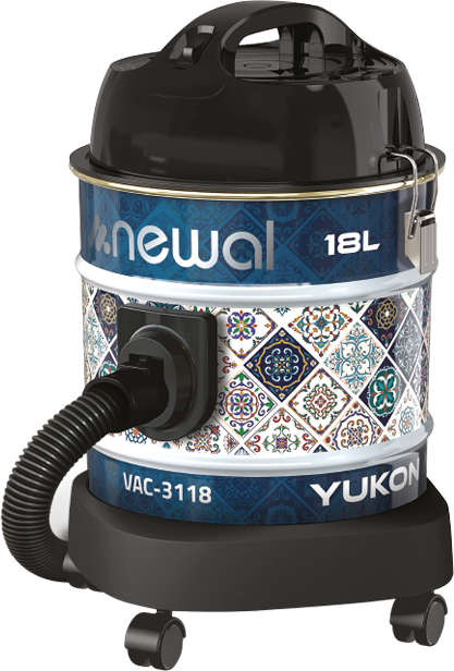 Newal Metal drum vacuum cleaner with 18L dust bin capacity and 1600W power VAC-3118/09