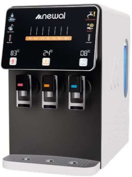 Newal Purifier water dispenser with 7 stages reverse osmosis filtration, 5L cold and 1L hot water tanks, hot/cold/warm water taps WTD-692/05