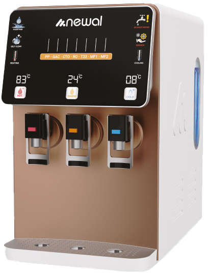 Newal Purifier water dispenser with 5+1 liter capacity and 7-stage reverse osmosis filtration, hot and cold water functions WTD-692/16