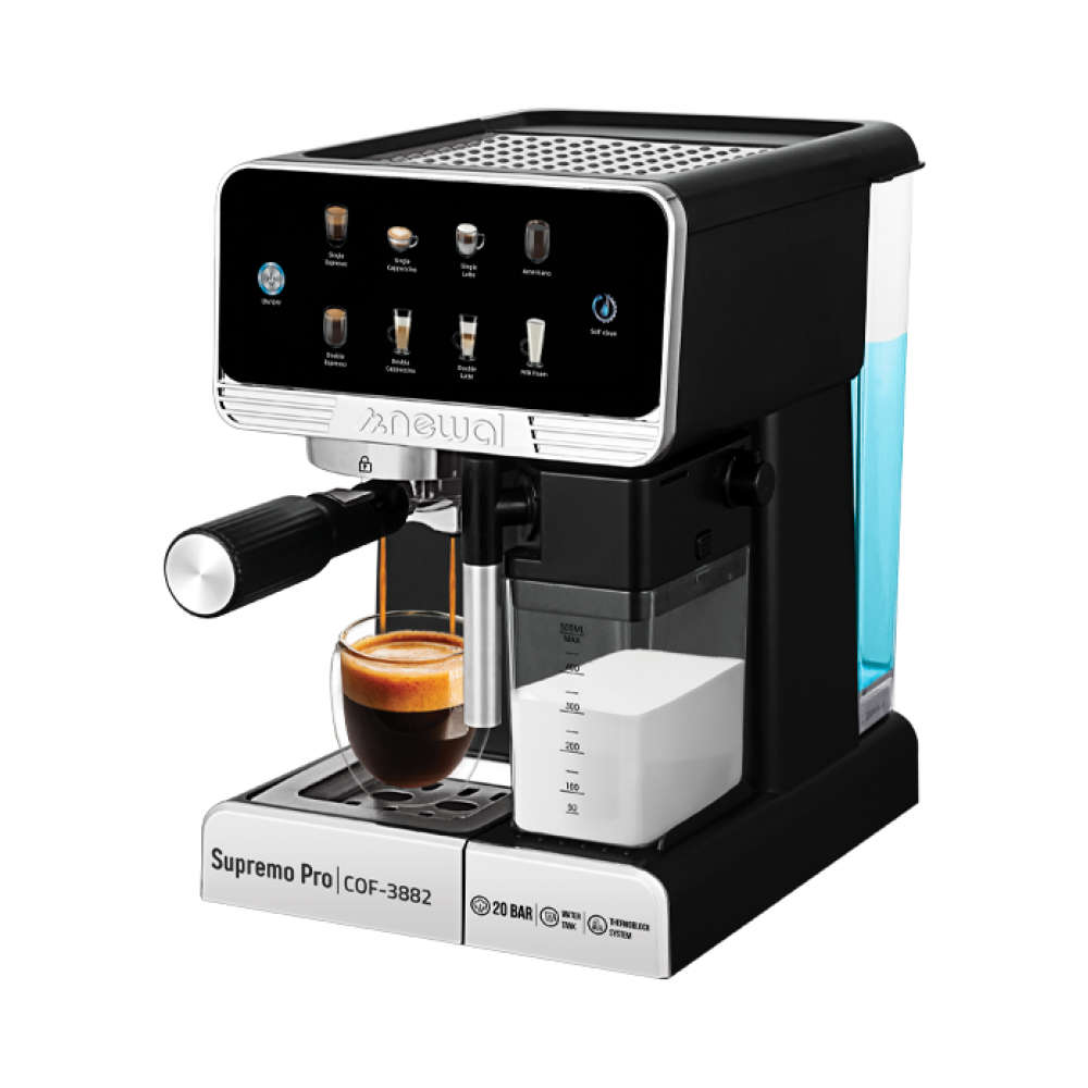 Newal Espresso Machine with 1350W Motor, 20 Bar Pressure Pump, Thermoblock Heating, and 1.8L Water Tank COF-3882