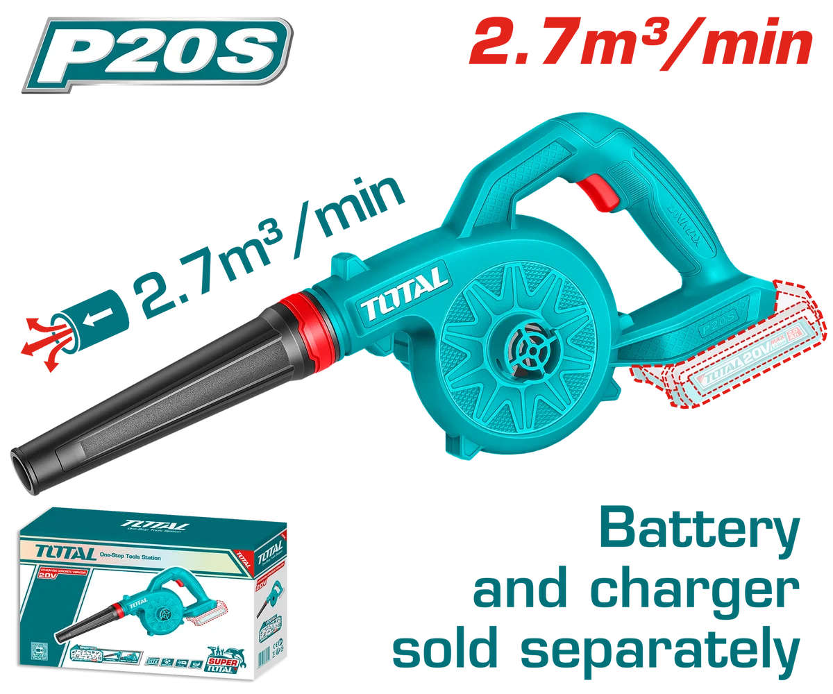 TOTAL Cordless Blower20V 2.7m³/min air volume Without Battries and Charger TABLI2078
