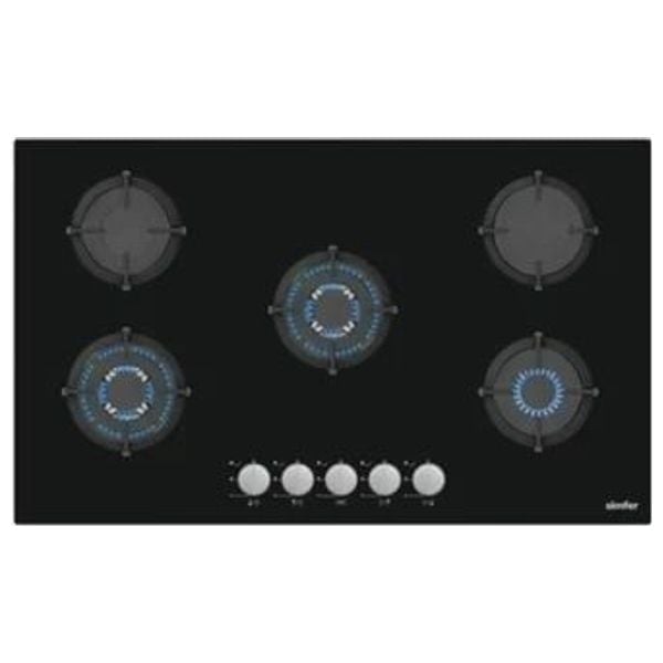 Simfer 5 Burners - Built-In Gas Cooker - Black H9500NGSSP