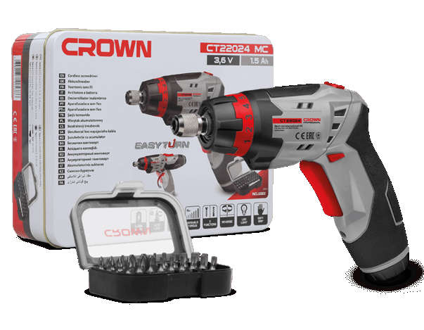 CROWN 3.6V Cordless Screwdriver with 1.5 Ah Li-Ion Battery and 3.5 Nm Torque CT22024MC
