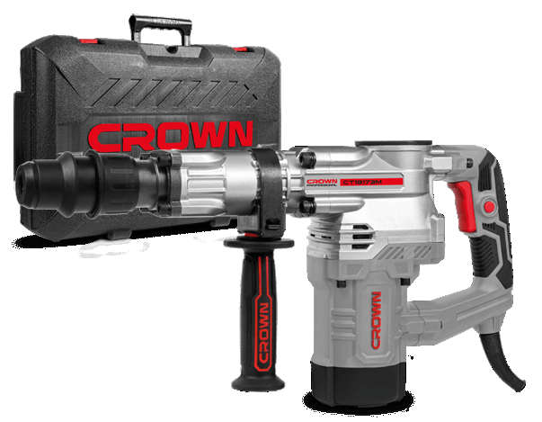 CROWN 1300W Demolition Hammer with 20J Impact Energy and 2400 BPM Impact Rate CT18173