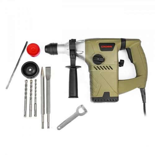 CROWN 1020W 30mm SDS-Plus rotary hammer with 3 drilling and chiseling modes CT18026