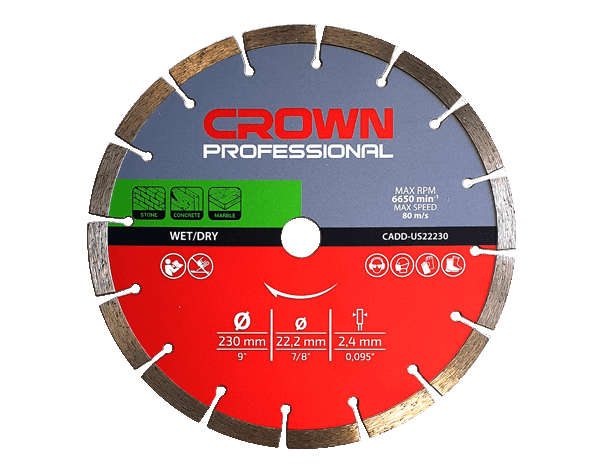 CROWN Diamond cutting discs - universal segmented 230mm CADD-US22230