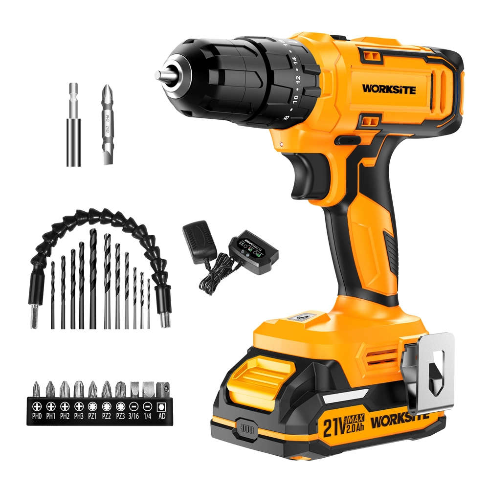 Worksite 21V CORDLESS HAMMER DRILL 30Nm 10mm CD332HM