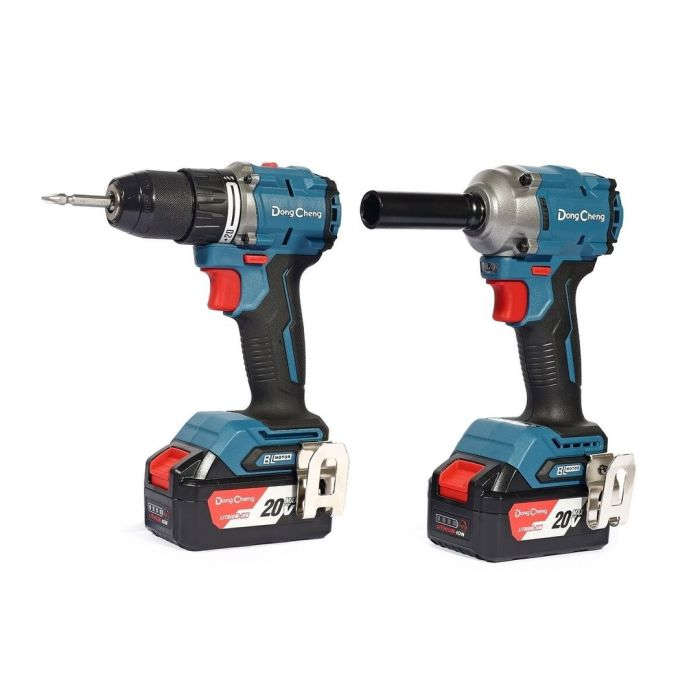 Dong Cheng Cordless Brushless Combo kit, include DCPB35&DCJZ2060i (IMPACT WRENCH & HAMMER DRILL), 20VMAX/4.0Ah×2 DCKIT28(EK)