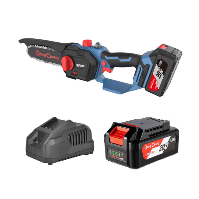Dong Cheng Cordless Brushless Chain Saw, Max.Length of Guide Bar 200mm, 20VMAX, 4.0Ah×2 DCML20081(EM)