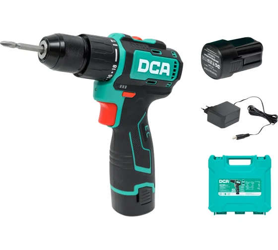 DCA 10mm 40Nm 16V 250W Cordless Hammer Drill with 2 Batteries and Charger ADJZ1604i (TYPEE)
