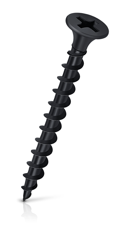 Black melamine screw, 1 inch, Chinese made, 1 kg per pack