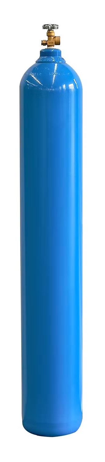 High-pressure blue acetylene-filled bottle