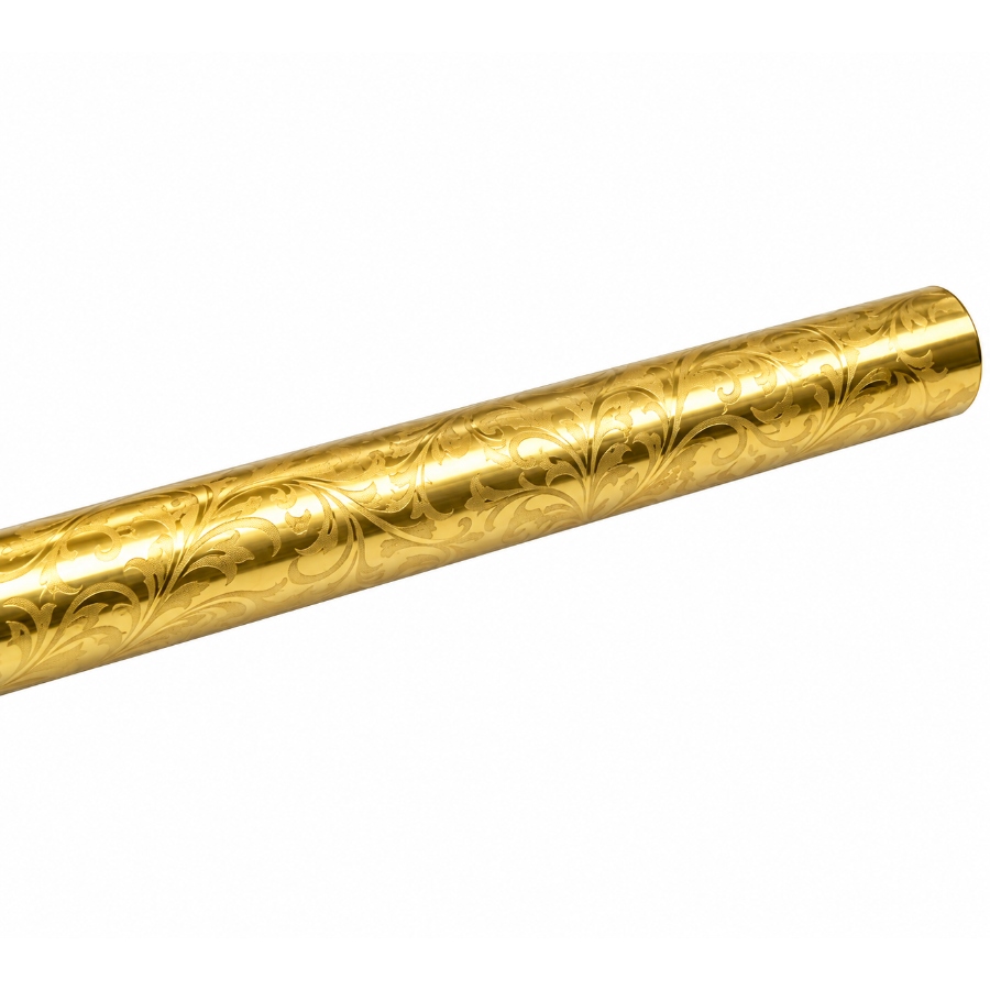 chinese Chinese Curtain Rod Golden Patterned