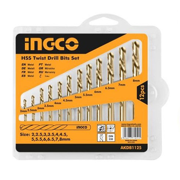 INGCO Steel Twist Drill Bits 12 Pieces AKDB1125