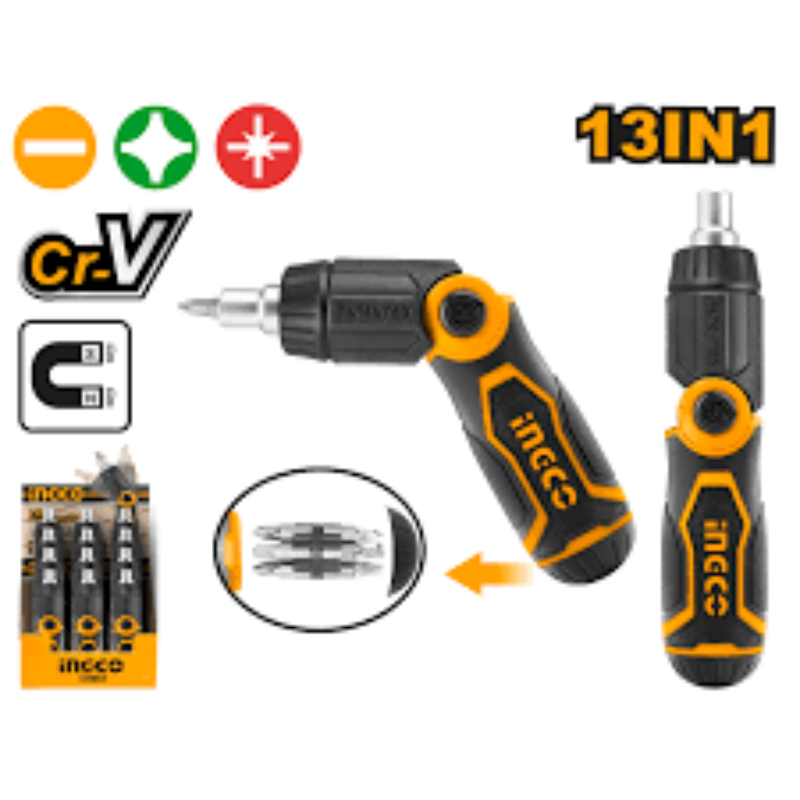INGCO 13in1 Ratchet Screwdriver Set AKISD1208