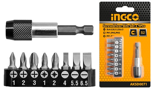 INGCO Screwdriver Bits Set 9pcs AKSD0071
