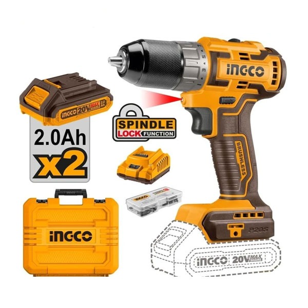 INGCO Lithium-Ion Brushless Cordless Drill 20V 10mm 1.5A CIDLI20508