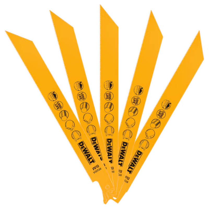 DeWALT Bi-Metal Reciprocating Blade 18TPI 5pcs 203mm DT2354-QZ