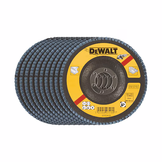 DeWALT Zirconium Oxide Flap Disc T29 10 Pack 115mm 60 Grit DT3256-QZ
